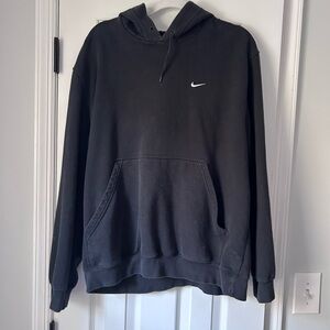 Nike Men's Black Hoodie with White Logo